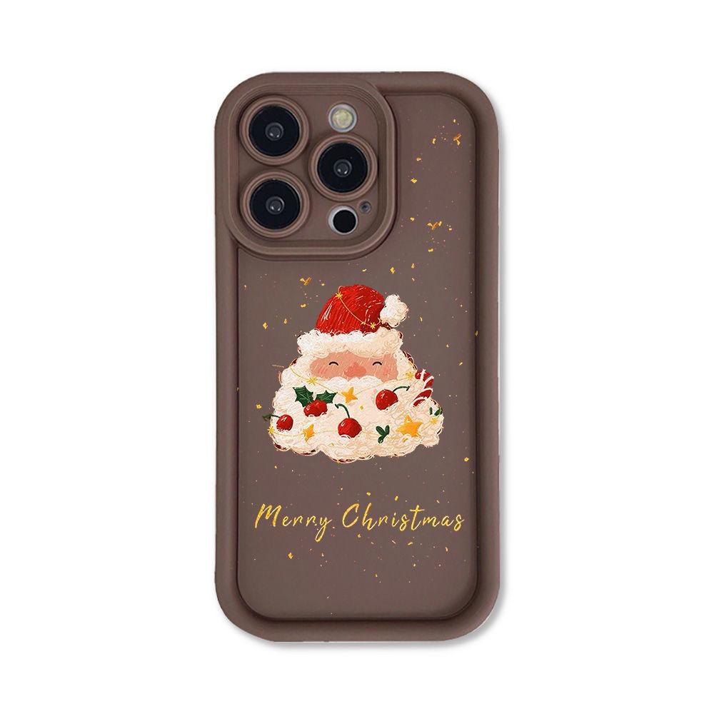 Merry Christmas Cartoon Cute Santa Claus Silicone Phone Case For iPhone 16 15 14 13 12 11 Pro Max XS Max 8 7 Plus X XR SE Shockproof Bumper Back Cover