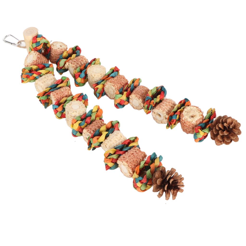 Žvýkací hračka pro ptáky, zobák, broušení, úleva od nudy, kukuřičný klas, borovicová šiška, kousnutí ptákem, hračka pro střední a velké velikosti