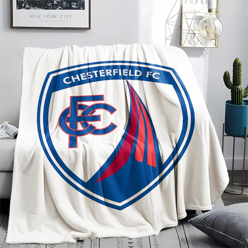 1pz Coperta in Flanella con Stampa Chesterfield F.C.C, Alta Qualità per Tutte le Stagioni, Arredamento per la Casa, Calore e Comfort, Perfetta per Regali di Natale