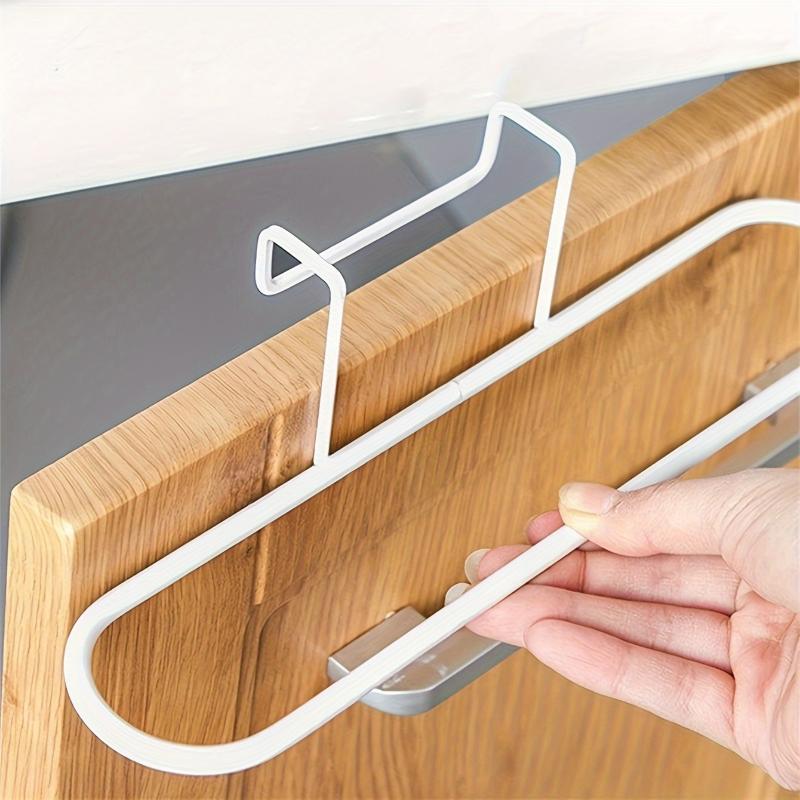 1pc Hanging Towel Pole, Bathroom Towel Rack, Hanging Towel Rack, Kitchen Cabinet Door Back Cloth Rack, Bathroom Accessories