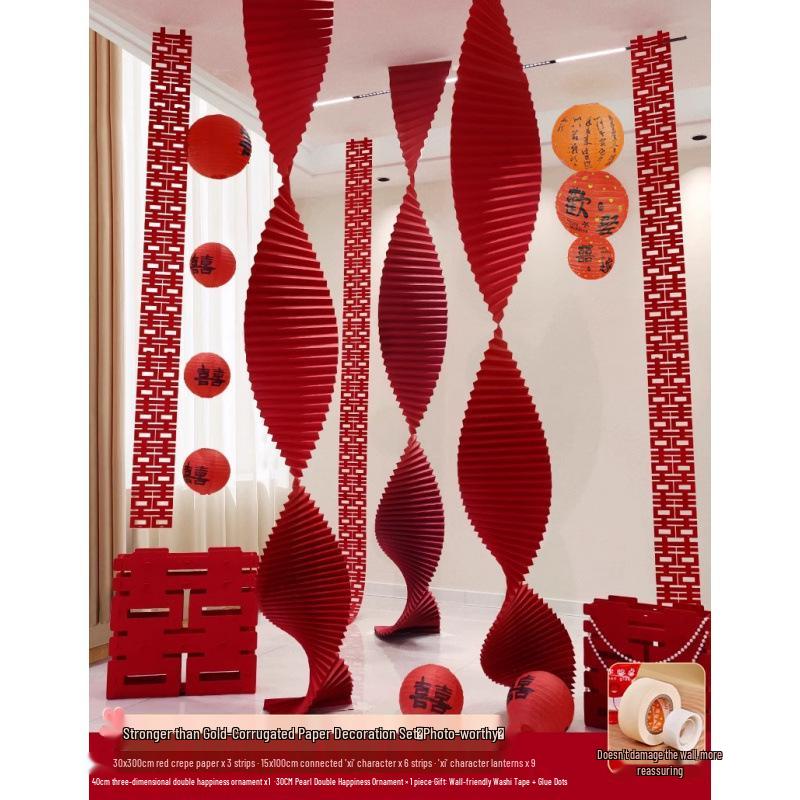 Woman's Bedroom & Living Room Wedding Decoration Set with Tinsel & Morning Robe Background