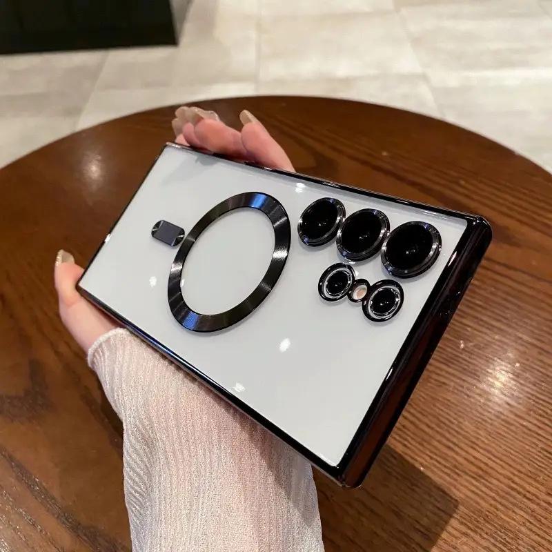 

Прозрачный мягкий чехол с магнитом и защитой от падений для Samsung S23 Ultra/S24 Plus/S25 Samsung A16