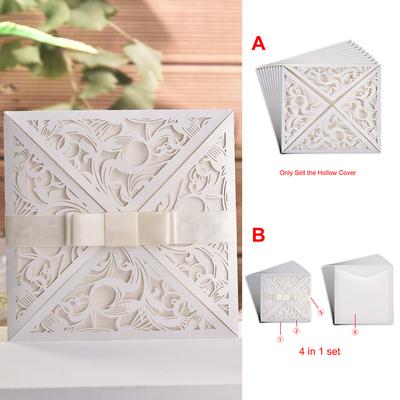 10PCS 4 in 1 set Wedding Laser Cut Invitations Cards With Envelopes Invite Card
