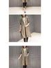 2025 Spring/Autumn Korean Style Mid-Length Over-the-Knee Trench Coat with Lining - Loose Fit, Plus Size