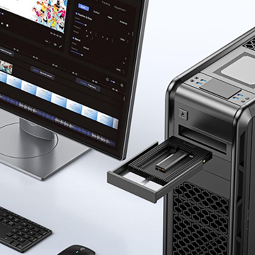 Adapter D2NS-6G przejściówka dysku M.2 NGFF na 3.5'' - czarny