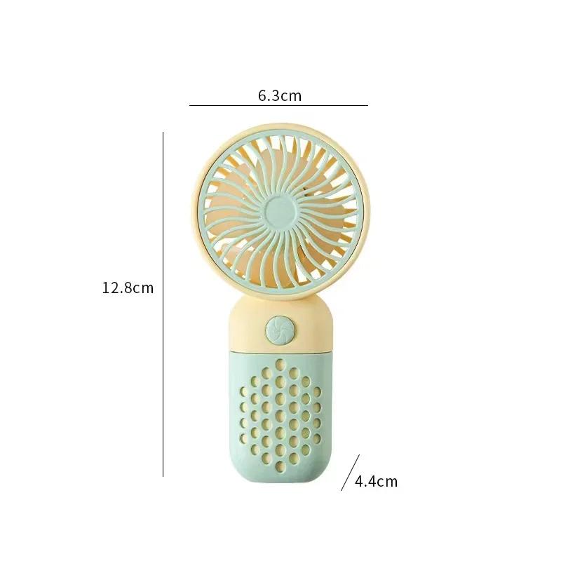 

2025 New Handheld Charging Fan Cartoon Cute Primary School Student Charging Small Fan Portable Mini USB Fan зелёный