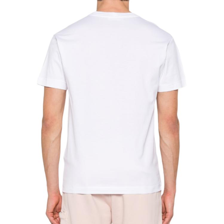 STONE ISLAND Logo Rundhals Kurzarm T-Shirt Herren Oberteile Weiß K1S152100039S0013-V0001