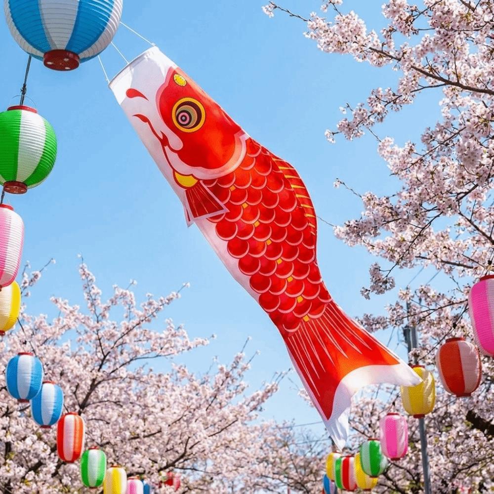 Cartoon Japanese Carp Windsock 40/70/100cm Carp Shape Flags Fashion Carp Spray Windsock Festival
