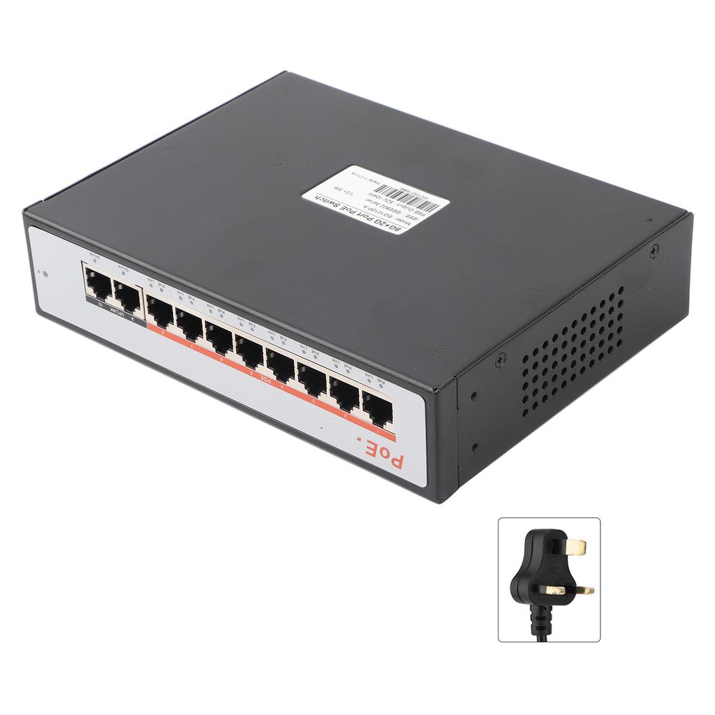Switch Ethernet Gigabit PoE de 8+2 puertos con monitorización integrada para cámara IP