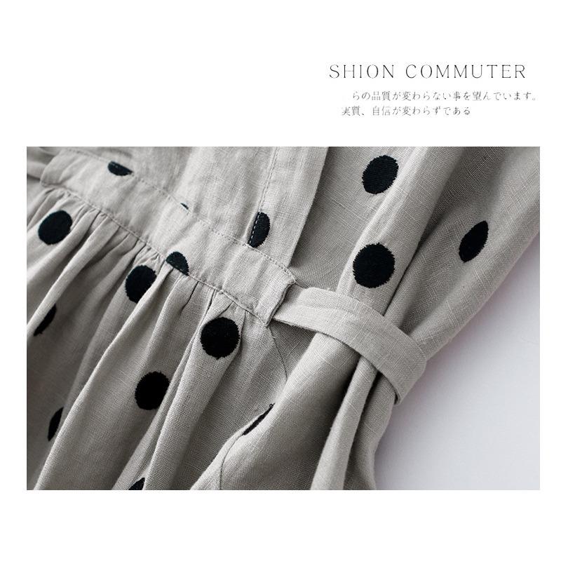 Kleid Temperament Elegant Locker Lässig V-Ausschnitt Punktemusterkleid