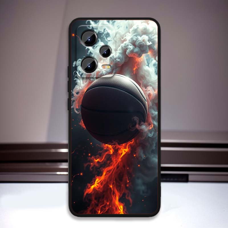 Sports basketball cool Phone Case For Xiaomi Redmi Note 15 14 13 12 12S 11E 11 11S Pro Plus 4G 5G Black Soft TPU
