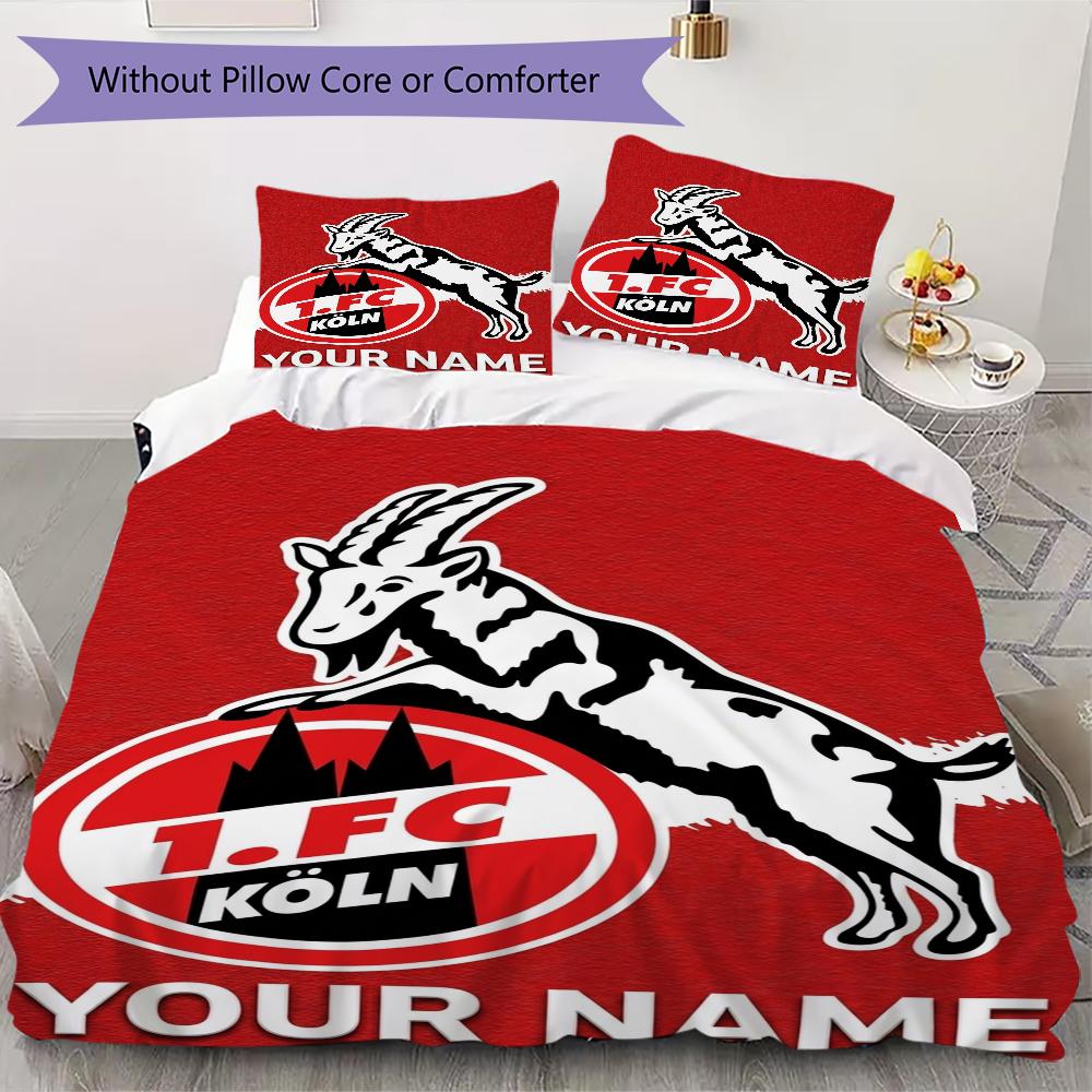 Biancheria da letto personalizzata FC KÖLN, Set piumone Copripiumone Federa Regalo di compleanno per la casa(1 * copripiumino + 2 * federa, senza nucleo)_xia