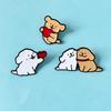 Cartoon Cute Golden Retriever & Maltese Puppy Brooch - Dog Badge for Men, Women, and Students