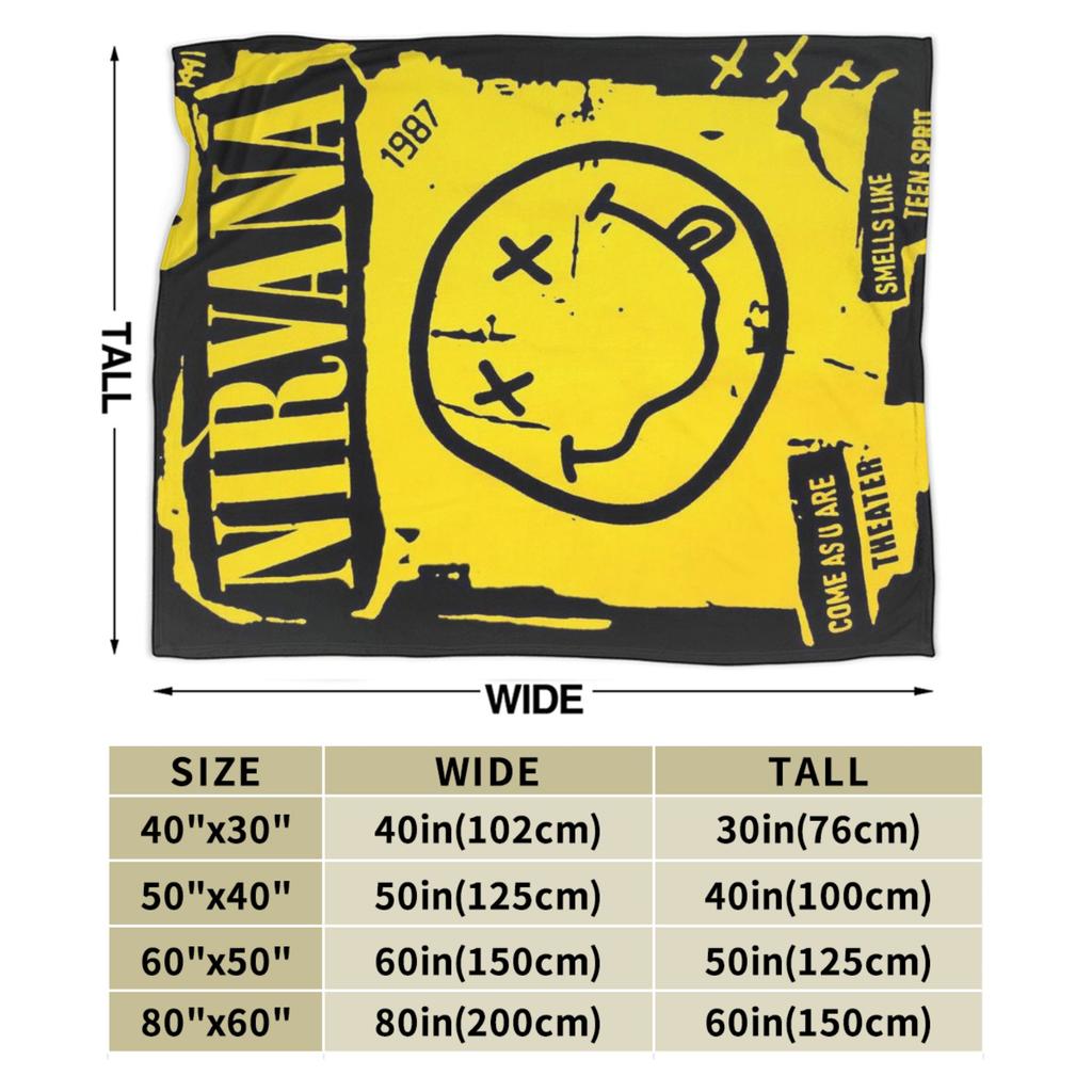 Nirvana Face Band Blankets Travel Office Flannel Throw Blanket For Home Decor Soft Warm Custom Quality Bedspread