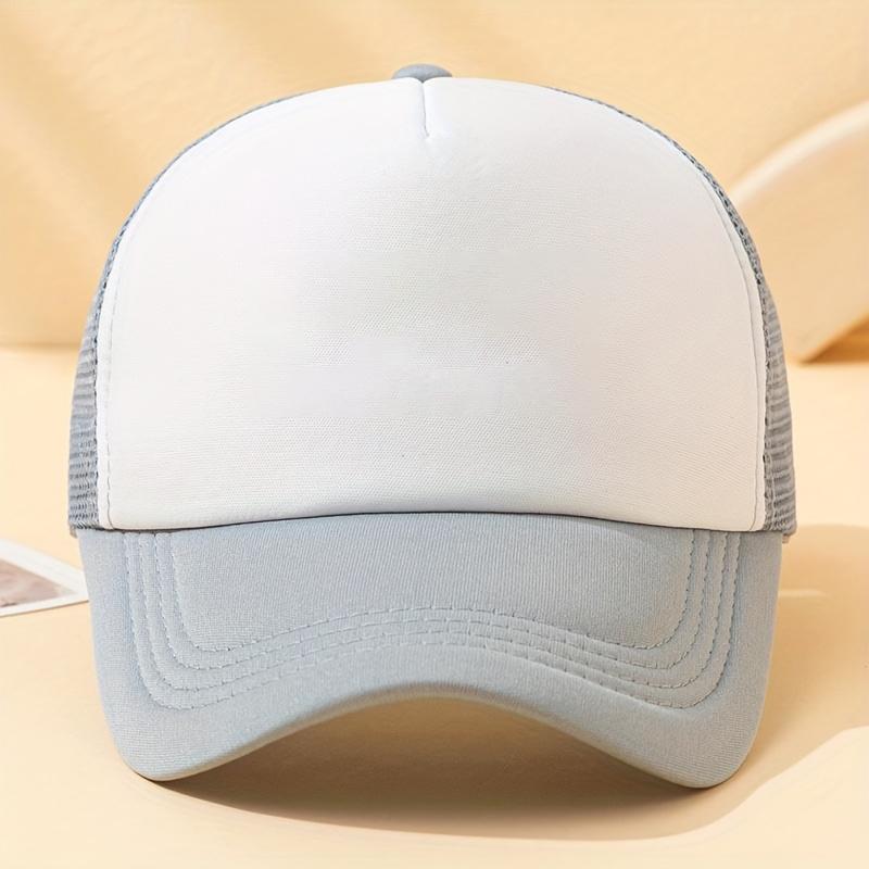 Solid Color Sponge Mesh Cap, Baseball Cap, Breathable for Spring and Summer, Outdoor Sun Protection Hat for Truck Drivers