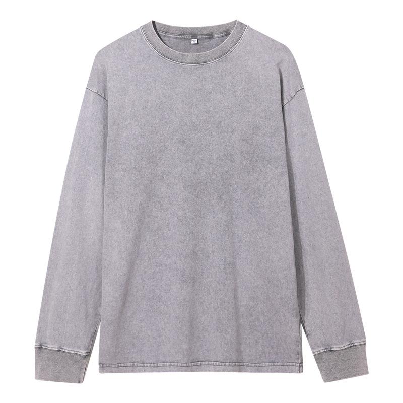 Retro Pánské Dámské Nadměrné Podzimní Oblečení Vintage Bavlna Dlouhý Rukáv Trička Topy Halenka Spodní Prádlo Streetwear Módní Oblečení