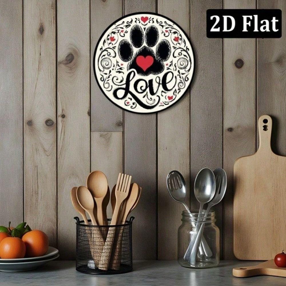 Black Dog Paw Metal Wall Art Decor