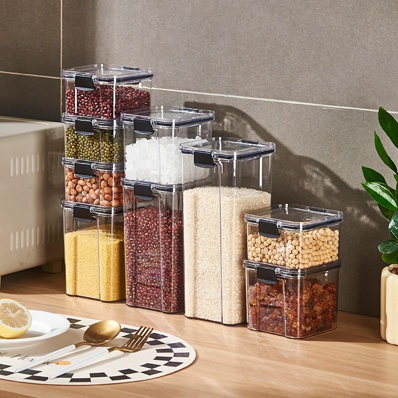 ZISIZ 1300ML Plastic Kitchen Storage Jars (4-Pack)