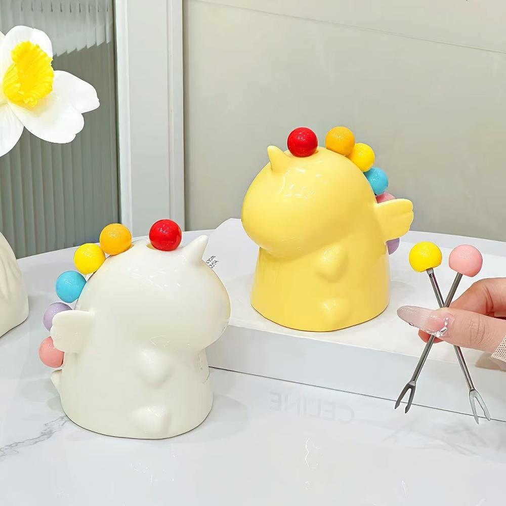Cute Unicorn Fruit Fork White Whale Fountain Fruit Fork Set Creative Stainless Steel Fruit Fork Coffee Tea Dessert Fork Gift