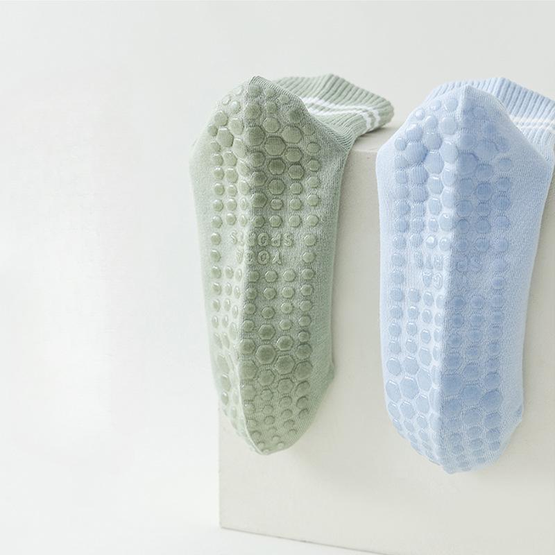 1 Paar Yoga Socken Damen Professionelle Silikon Rutschfeste Pilates Socken Lässige Gestreifte Baumwolle Indoor Boden Fitnessstudio Fitness Tanz Sportsocken