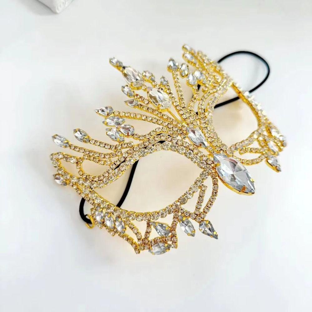 Exaggerated Crystal Mask Shiny Rhinestone Face Mask Bling Bling Mask  Costume Party