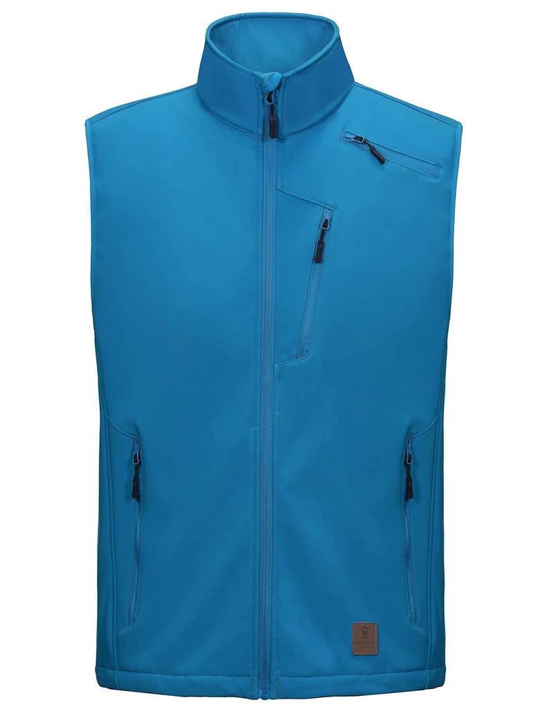 Little Donkey Andy Men's Golf Vest, Fleece-Lined, Windproof, Winter Wear, Blue, Size 2XL
