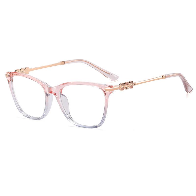 Quadratische Myopiebrille für Damen Herren Trendiger Großer Metallrahmen Nahsicht Brillen Anti Blaulicht Minus Dioptrien Brillen