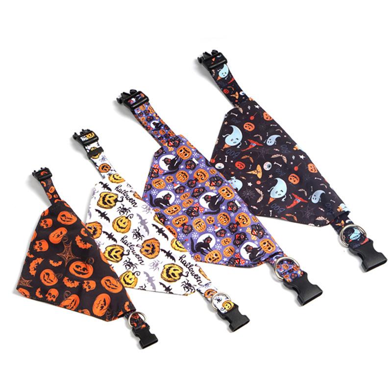 Halloween Dog Accessories for Small Large Dogs Cat Puppy Pet collar Pumpkin Skull Dog 1Pc Triangle scarf collar Pet Supplies