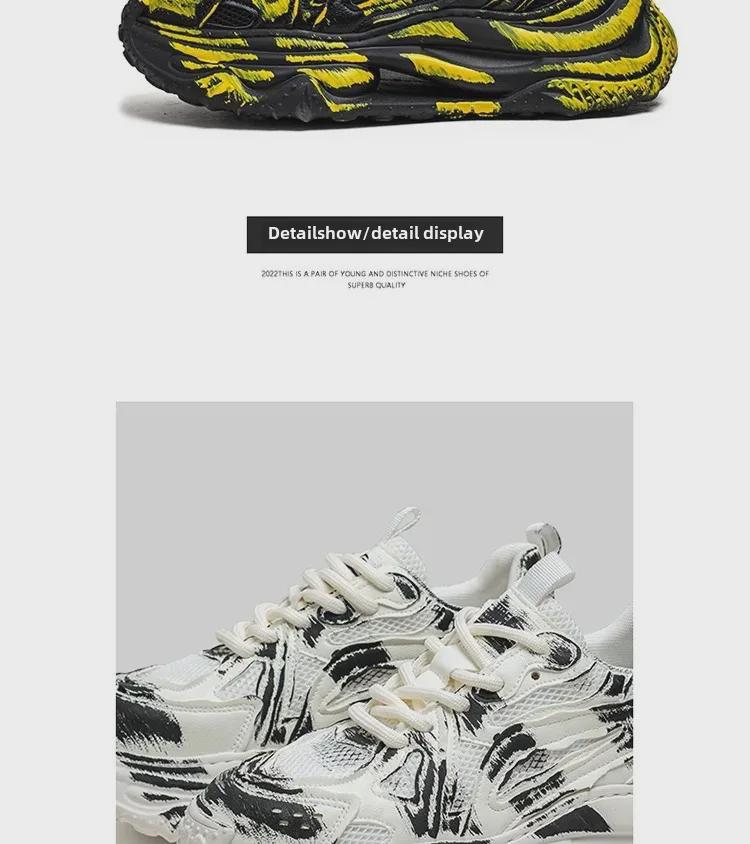 Thick-Soled Men's Height-Boosting Dad Sneakers, Trendy Street Style Casual Sports Shoes for Spring and Autumn.