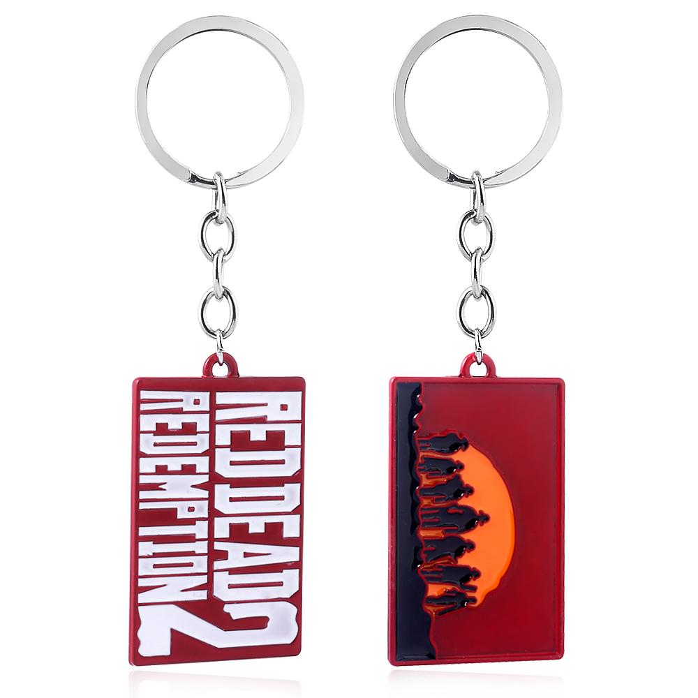 Game RDR2 Arthur Morgan Revolver Keyring Red Dead Redemption 2 Keychain Western Cowboy Fans Gift Cosplay Men Women Bag Jewelry