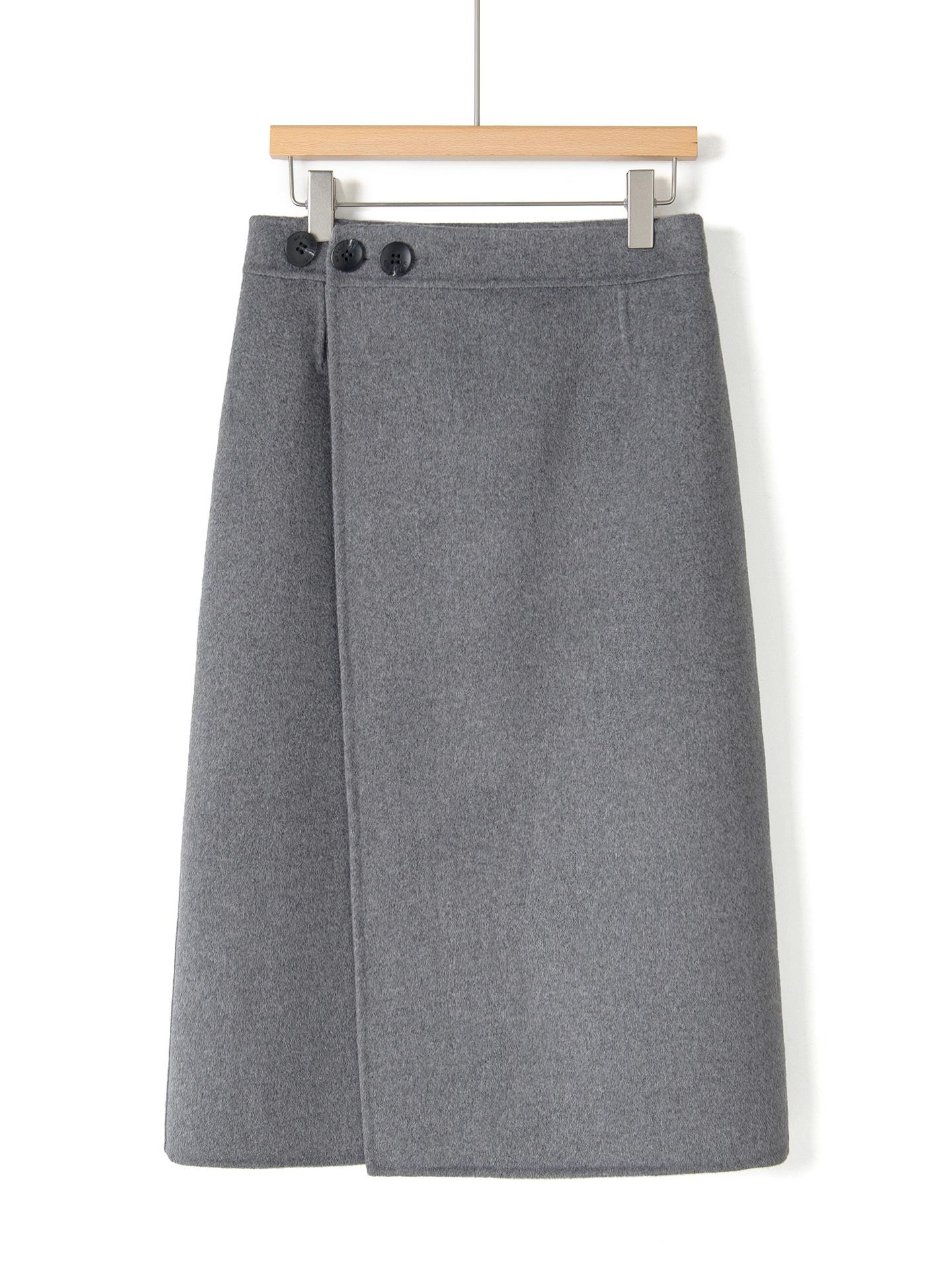 Women s Adjustable Woolen Over-the-Knee Skirt - Double-Sided Lambswool, Mid-Length, One-Piece, Autumn/Winter Collection Medium