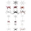 Colorful Beaded Spider and Spider Web Decorations Crystal Halloween Decorations  Haunted House