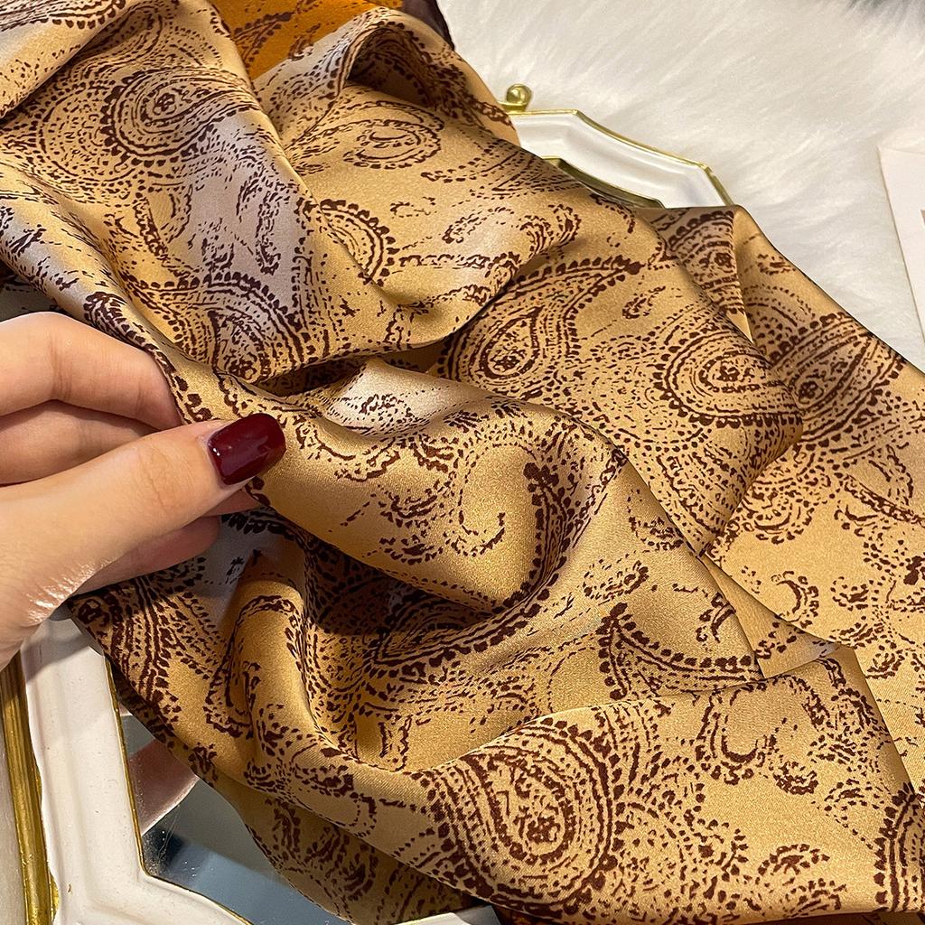Light Luxury High-End Imitation Silk Scarf Summer Classic Silk Chinese Scarf Shawl Scarf Women'S