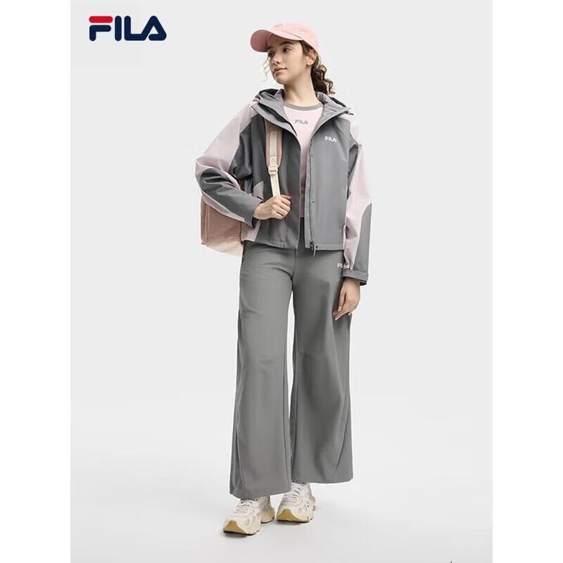 FILA Women's Casual Loose Color-block Hooded Woven Jacket
