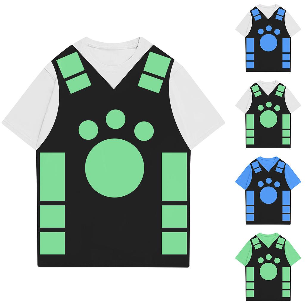 Fashionable Aldult Round Neck Short Sleeve Work Clothes Printed Tops For Summer Tops