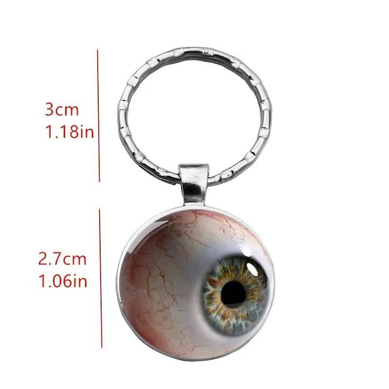 

Bloodshot Eye 2d Round Glass Pendant Jewelry For Friends And Office Gifts Keychain