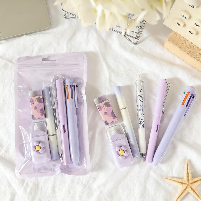

Premium 6-Piece Student Stationery Set: Essential Writing Tools, Perfect Study Reward Gift фіолетовий