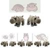 Adorable Moo Deng Plush Hippo Doll Soft Stuffed Animal In Brown With Pp Cotton Filling