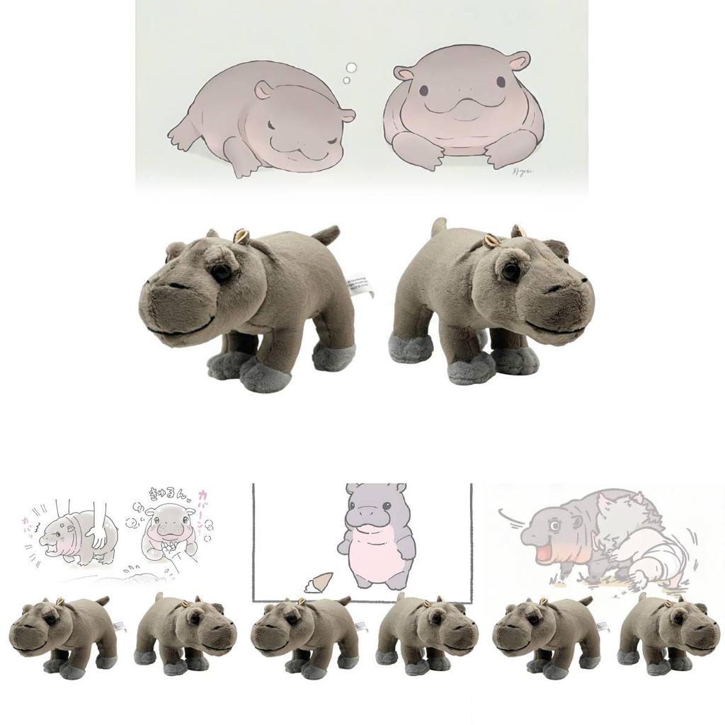 Adorable Moo Deng Plush Hippo Doll Soft Stuffed Animal In Brown With Pp Cotton Filling