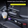 2 Pack 4 In 1 Dual Slot Car Seat Gap Organizer with Cup Holder Multifunctional Universal Auto Gap Filler Strip