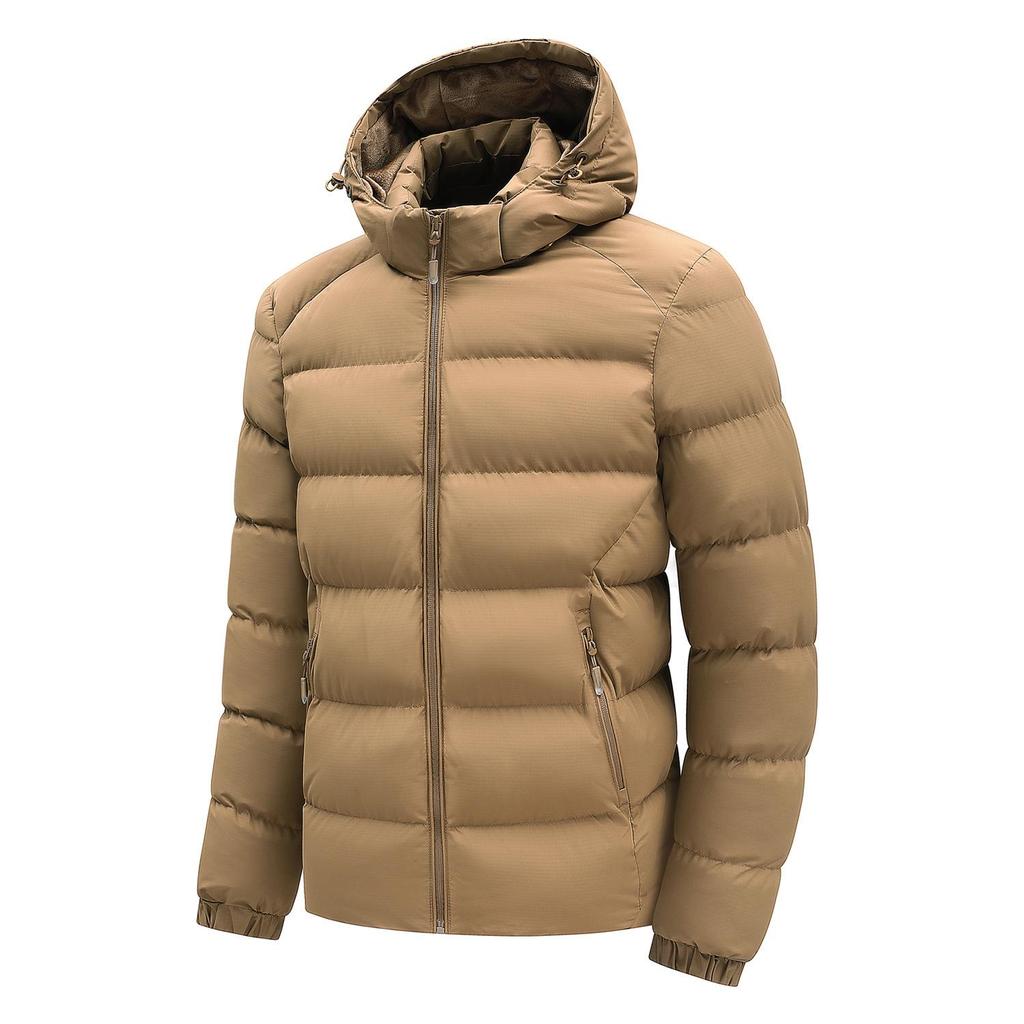 Men's Hooded Down Cotton Jacket - Trendy, Casual, Thick, and Warm Coat.