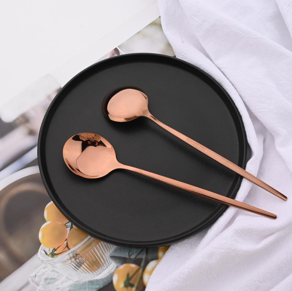 Rainbow Color 24Pcs Dinnerware Stainless Steel Cutlery Set for 6 People Knife Fork Spoon Western Tableware Silverware Set for Home Wedding