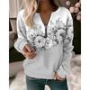 Women's Hoodies Women Fashion Floral Hoodies Flower Painting Sweatshirt Zip Up Hoodie Oversized Sudaderas Harajuku Coats Elegant