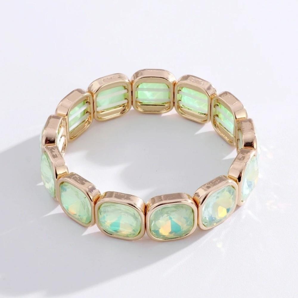 Square Glass Bracelets Beaded Bracelets Boho Crystal Beads Bracelet  Gift