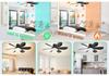 E27 Crystal Ceiling Fan Light with Remote Control - LED Six-Blade for Bedrooms