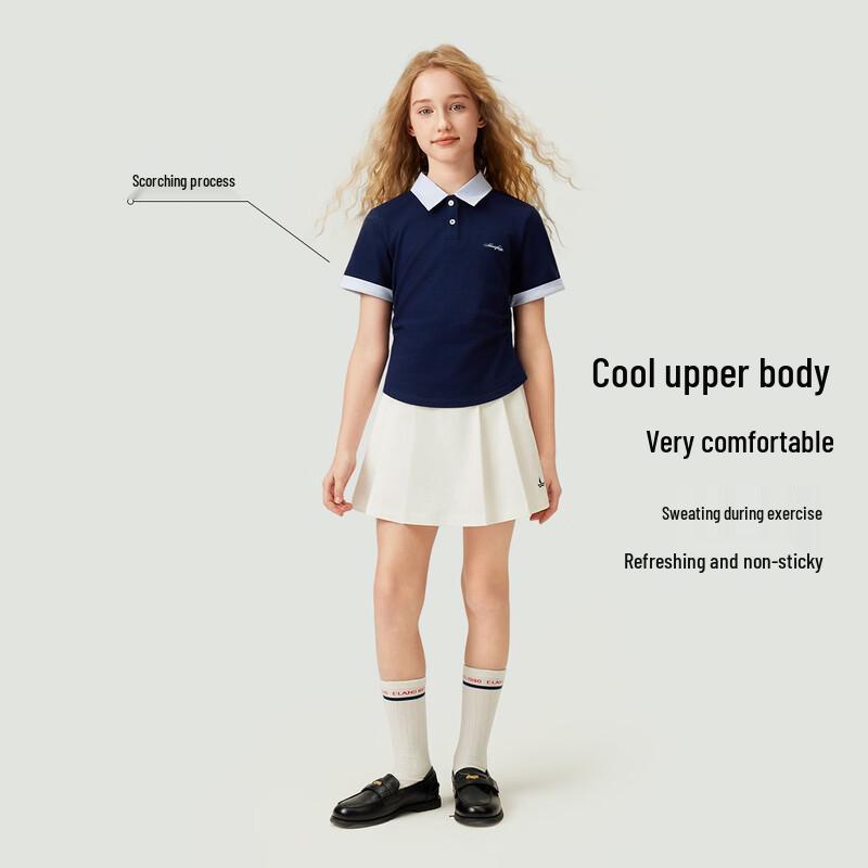 Navigare Girls' Classic Short-Sleeve Polo Shirt