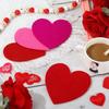 10pcs Valentine's Day Cup Mats Set Felt Love Theme Coaster Tableware Knife Fork Mat Set Romantic Party Decor Wedding Decoration