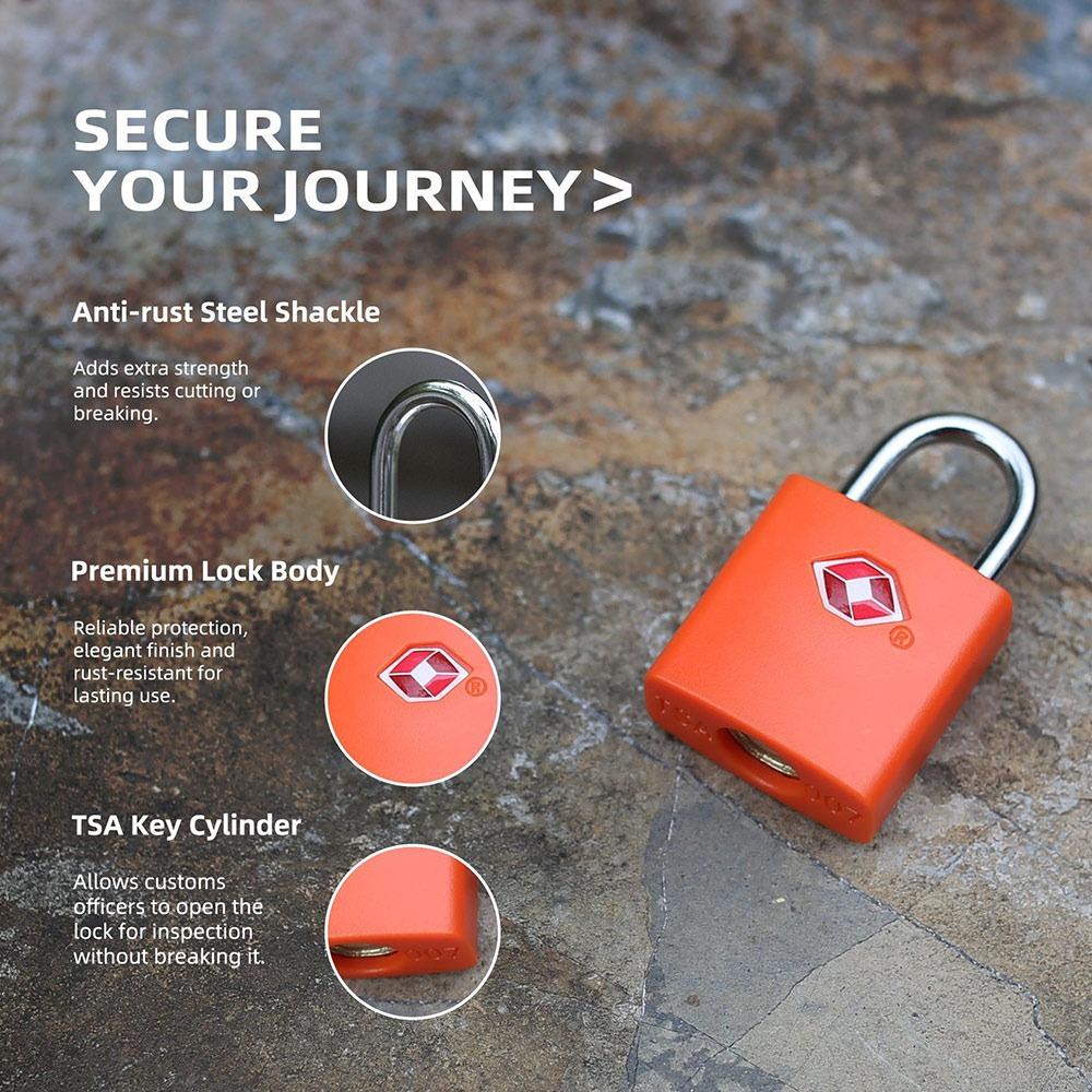 

Zinc Alloy Customs Lock TSA Security Padlock Portable Luggage Lock for Travel помаранчевий