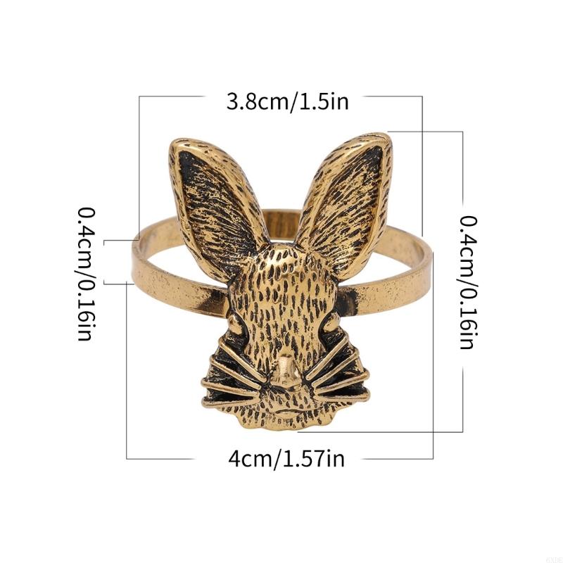 6Pcs Easter Rabbit Napkin Rings Set for Spring Parties and Family Gatherings 6XDE