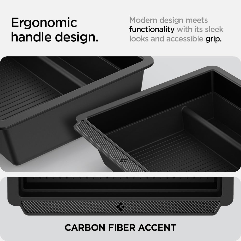 Spigen Center Console Organizer Tray for Tesla Model Y Juniper and Tesla Model 3 Highland with Slide Model TO220SH ACP07785 (2025) (2025/2024)